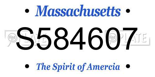 S584607 Massachusetts License Plate