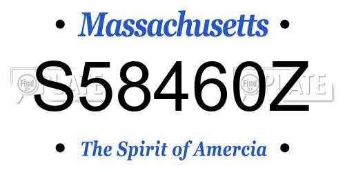 S58460Z Massachusetts License Plate