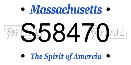 S58470 Massachusetts License Plate