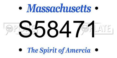 S58471 Massachusetts License Plate