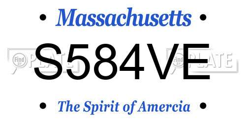 S584VE Massachusetts License Plate