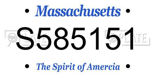S585151 Massachusetts License Plate