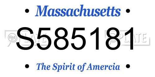 S585181 Massachusetts License Plate