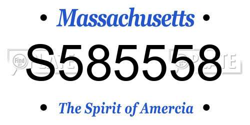 S585558 Massachusetts License Plate