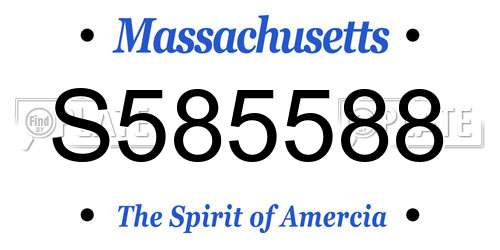 S585588 Massachusetts License Plate
