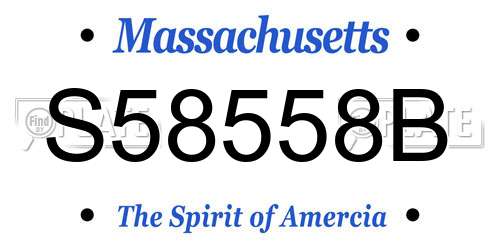 S58558B Massachusetts License Plate
