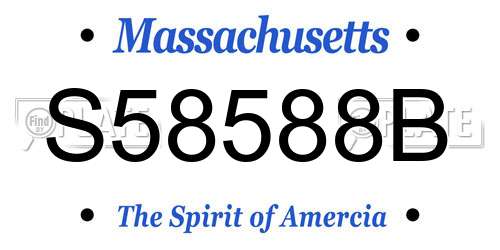 S58588B Massachusetts License Plate