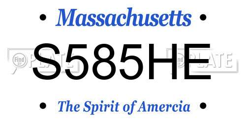 S585HE Massachusetts License Plate