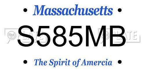 S585MB Massachusetts License Plate