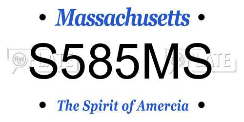 S585MS Massachusetts License Plate