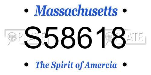 S58618 Massachusetts License Plate
