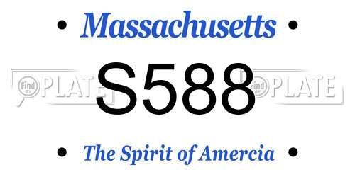 S588 Massachusetts License Plate
