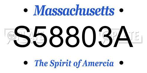 S58803A Massachusetts License Plate
