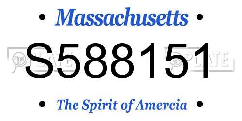 S588151 Massachusetts License Plate