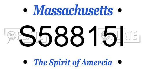S58815I Massachusetts License Plate