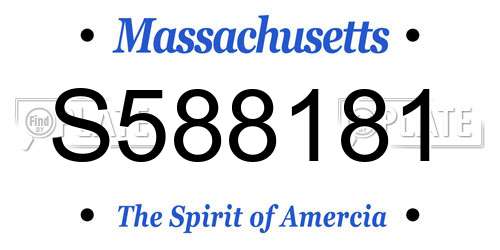 S588181 Massachusetts License Plate