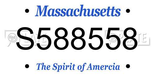 S588558 Massachusetts License Plate