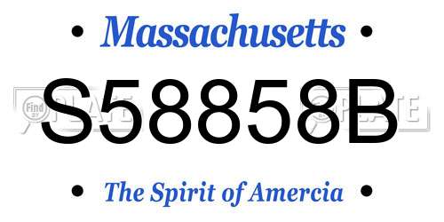 S58858B Massachusetts License Plate