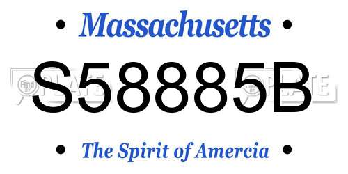 S58885B Massachusetts License Plate