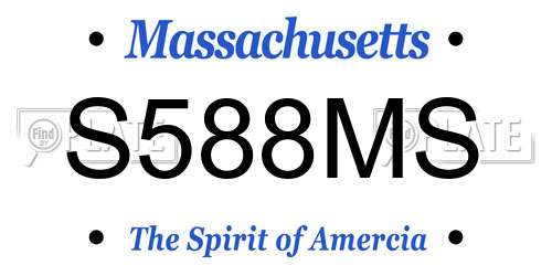 S588MS Massachusetts License Plate