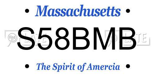 S58BMB Massachusetts License Plate