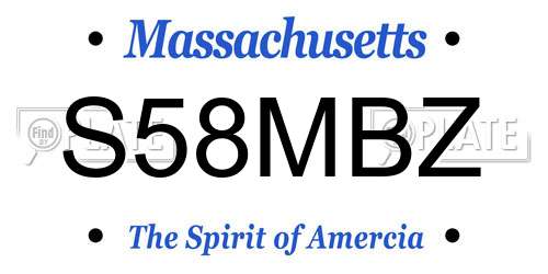 S58MBZ Massachusetts License Plate