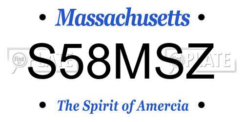 S58MSZ Massachusetts License Plate