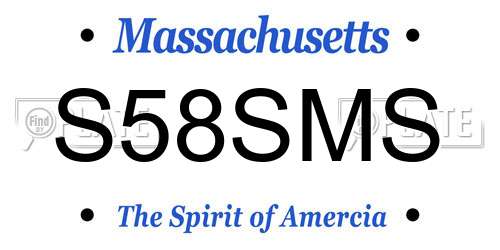 S58SMS Massachusetts License Plate