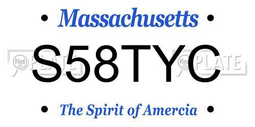 S58TYC Massachusetts License Plate
