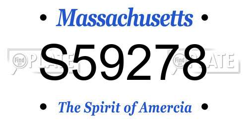 S59278 Massachusetts License Plate