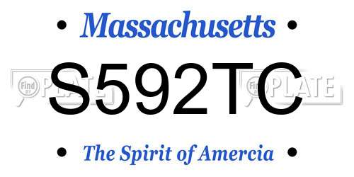 S592TC Massachusetts License Plate