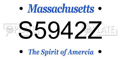 S5942Z Massachusetts License Plate