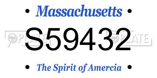 S59432 Massachusetts License Plate