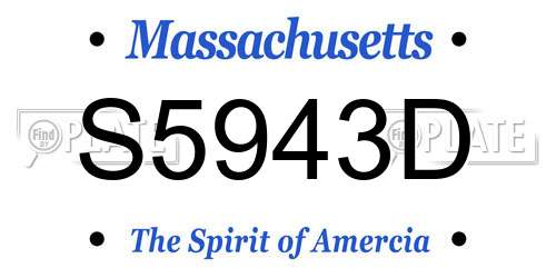 S5943D Massachusetts License Plate