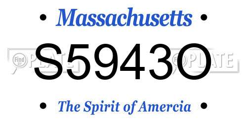 S5943O Massachusetts License Plate