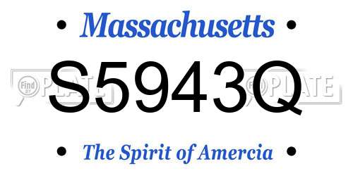 S5943Q Massachusetts License Plate