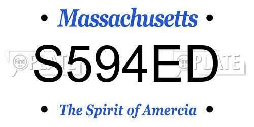 S594ED Massachusetts License Plate