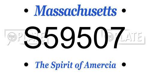 S59507 Massachusetts License Plate