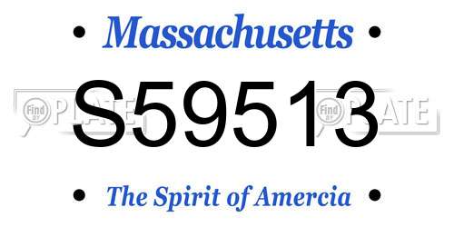 S59513 Massachusetts License Plate