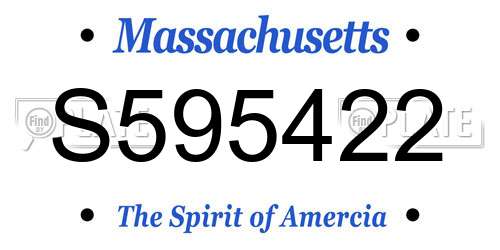 S595422 Massachusetts License Plate