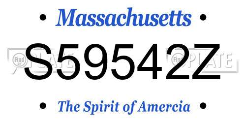 S59542Z Massachusetts License Plate