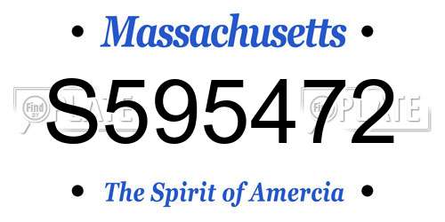 S595472 Massachusetts License Plate