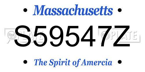 S59547Z Massachusetts License Plate
