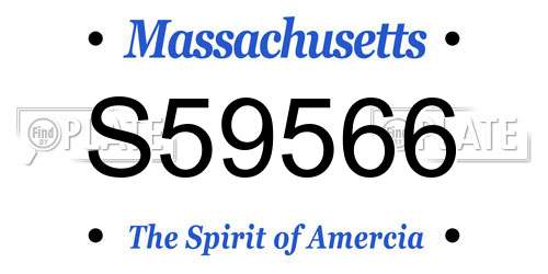 S59566 Massachusetts License Plate