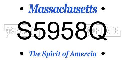 S5958Q Massachusetts License Plate