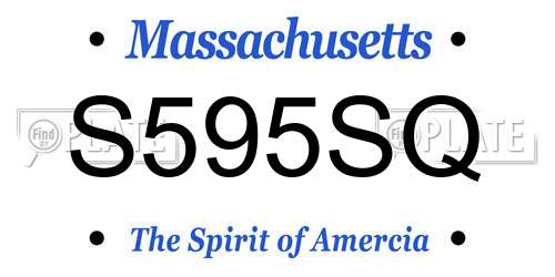 S595SQ Massachusetts License Plate