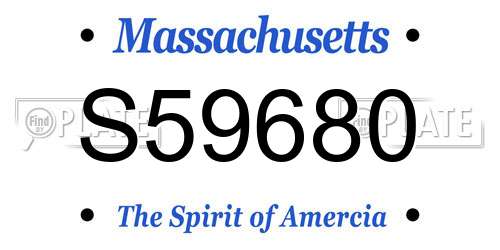 S59680 Massachusetts License Plate