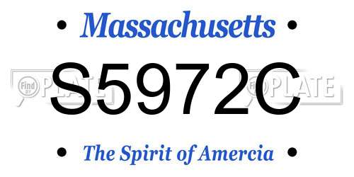 S5972C Massachusetts License Plate