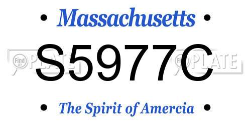 S5977C Massachusetts License Plate
