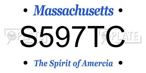 S597TC Massachusetts License Plate